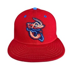 Jacksonville Jumbo Shrimp Hat Mens 7 1/8 Red New Era MiLB Baseball Hat