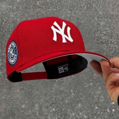FASTSHIPPING Red New York Yankees 9FORTY Snapback Hat, White Embroidered NYLogo