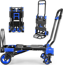 2 in 1 Portable Hand Truck Hand Cart Foldable Dolly 330LBS w/Retractable Handle