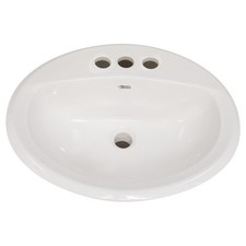 American Standard 0476.028 White Aqualyn 20-3/8" Drop In Porcelain Bathroom Sink