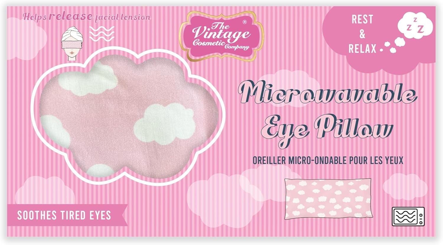 The Vintage Cosmetic Company Microwavable Eye Pillow Soothes Tired Eyes