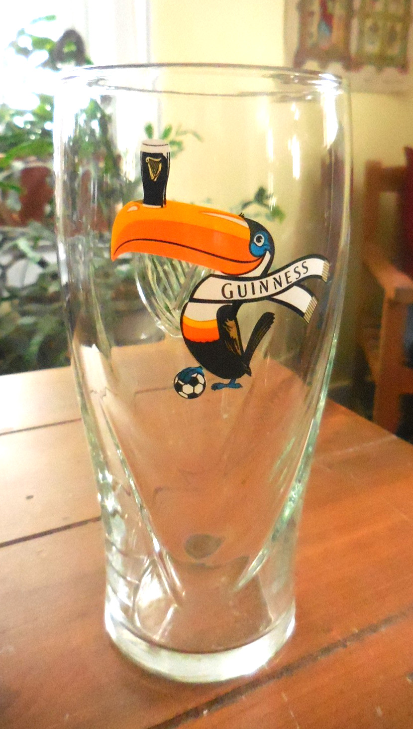 Guinness Toucan Soccer  Beer Glass, Special Edition