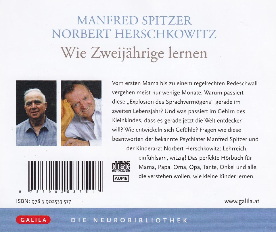 MANFRED SPITZER, NORBERT HERSCHKOWITZ - CD - Wie Zweijährige lernen - Bild 2 von 2