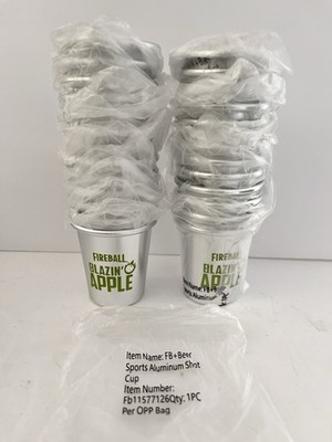 25 Fireball Blazin Apple Aluminum Shot Cups NEW Limited Edition