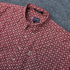 Vintage Chaps Ralph Lauren Shirt Mens L Geometric Pocket Red Aztec Western AOP