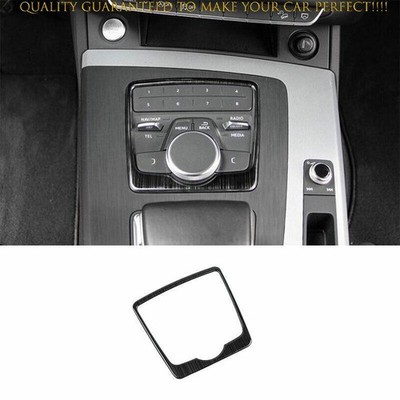 Black Titanium Multimedia Button Frame Cover Trim 1PCS Fit For Audi Q5 2018-2021