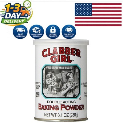 Clabber Girl Baking Powder, 8.1oz - Perfect for Cakes & Breads, Gluten Free