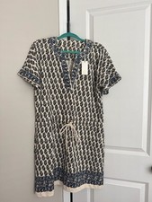 Tory Burch Amara Dress Ivory Guru Border Size S
