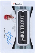 Mike Trout Angels Signed 2023 Topps Sterling GU Nameplate Bat Barrel #1/1 Card