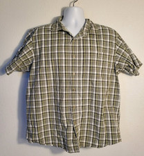 Wrangler Men's XL Green Plaid Shirt Rugged Wear Short Sleeve Button Up