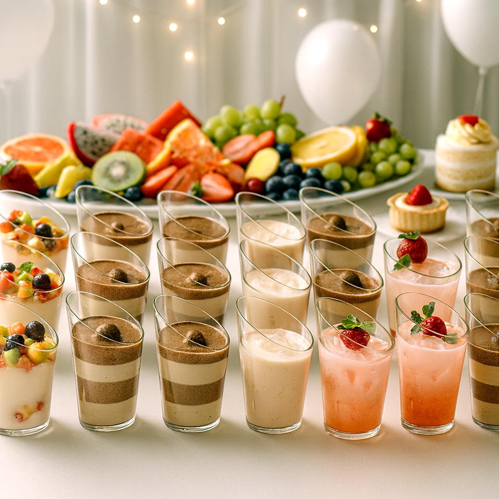 SHENLIU 100 Pack Mini Dessert Cups with Spoons, 3 oz Clear Plastic Dessert Sh...