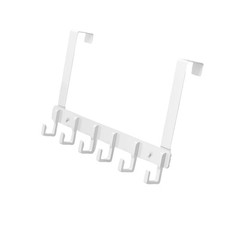Over The Door Hook Rack with 6 Hooks, Heavy Duty Metal Door Hanger for Towels Co