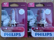 Lot Of 2 Philips H7 Visionplus Upgrade Headlight Bulbs H7vpb1 12v 55w 60 More