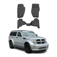 OMAC Floor Mats Liner for Dodge Nitro 2007-2012 Black TPE All-Weather 4 Pcs