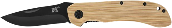 Metmaxx Taschenmesser Bambus Holzgriff - Outdoor Jagd Camping Messer Klappmesser-image