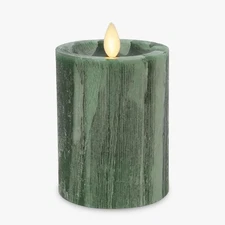 Luminara Flameless Battery Operated LED Pillar Candle for Decor, 3"x4.5" - Green