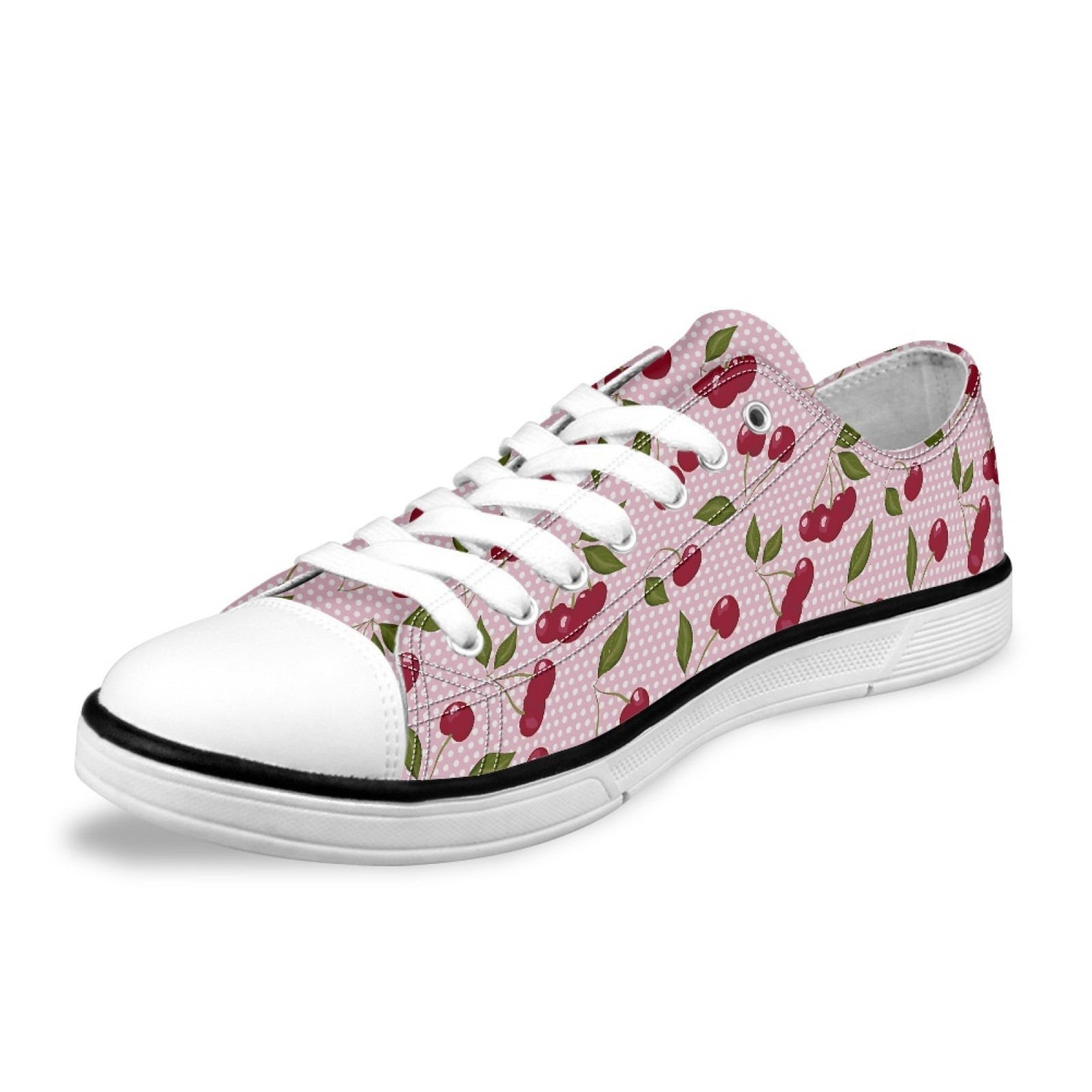 - Cherries Pink And White Polka Dots