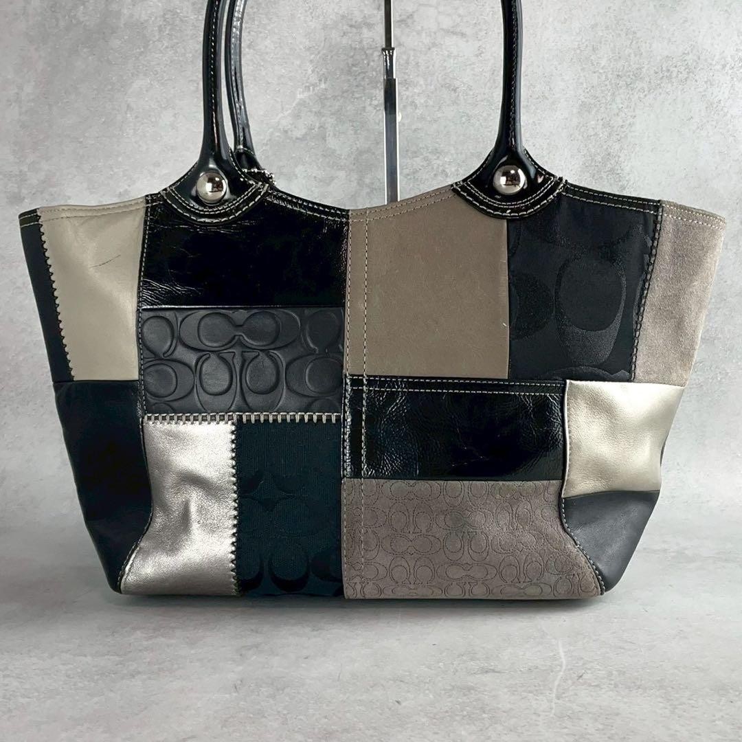 Coach Patchwork Tote Bag Shoulder Multicolor Wome… - image 3