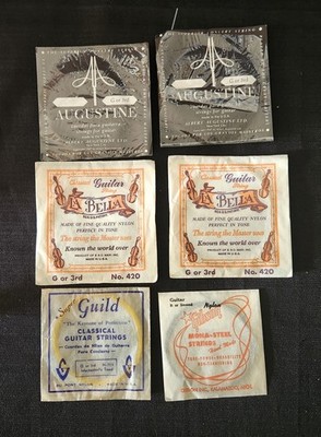 Vintage Guitar Strings (Augustine, La Bella, Gibson, Guild - In Packaging