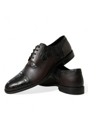 Dolce & Gabbana Brown Exotic Leather Formal Men Dress Men's Shoes Authentic