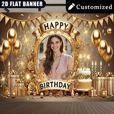 2D Golden Theme Personalized Birthday Custom ...