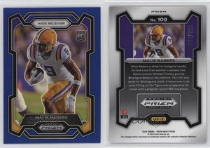 2024 Panini Prizm Draft Picks Blue Prizm /199 Malik Nabers #109 Rookie RC