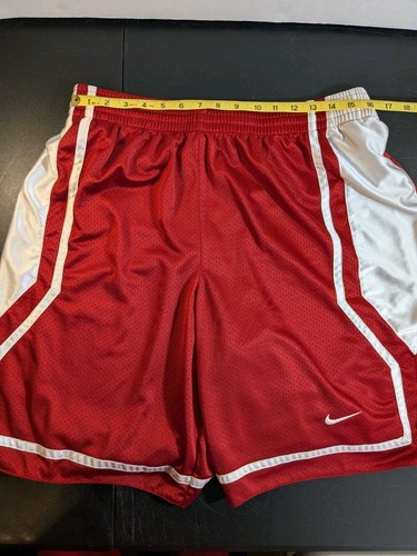 VTG Nike Shorts Red Mesh Mens Size XL Basketball Shiny Sides 2000s Y2k Gym 56323 - Picture 15 of 22