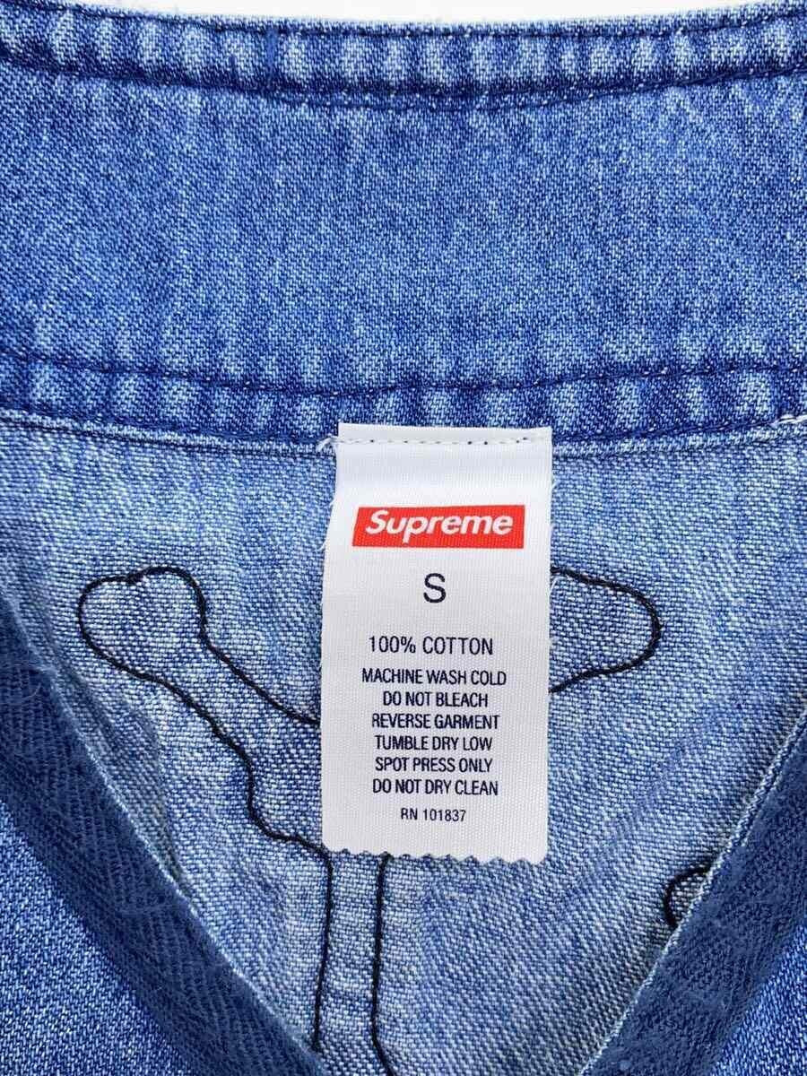 Supreme Patches Denim Baseball Jersey Short Sleeve Shirt S Supreme Patches Denim Baseball Jersey Short Sleeve Shirt S