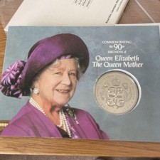 1990 &pound;5- 90TH B-DAY QUEEN MOTHER-FIVE POUNDS UNCIRCULATED COIN PACK - SEALED