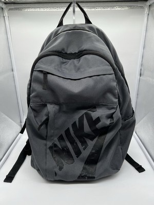 Nike Grey Backpack with Large Logo and Zippered Compartments