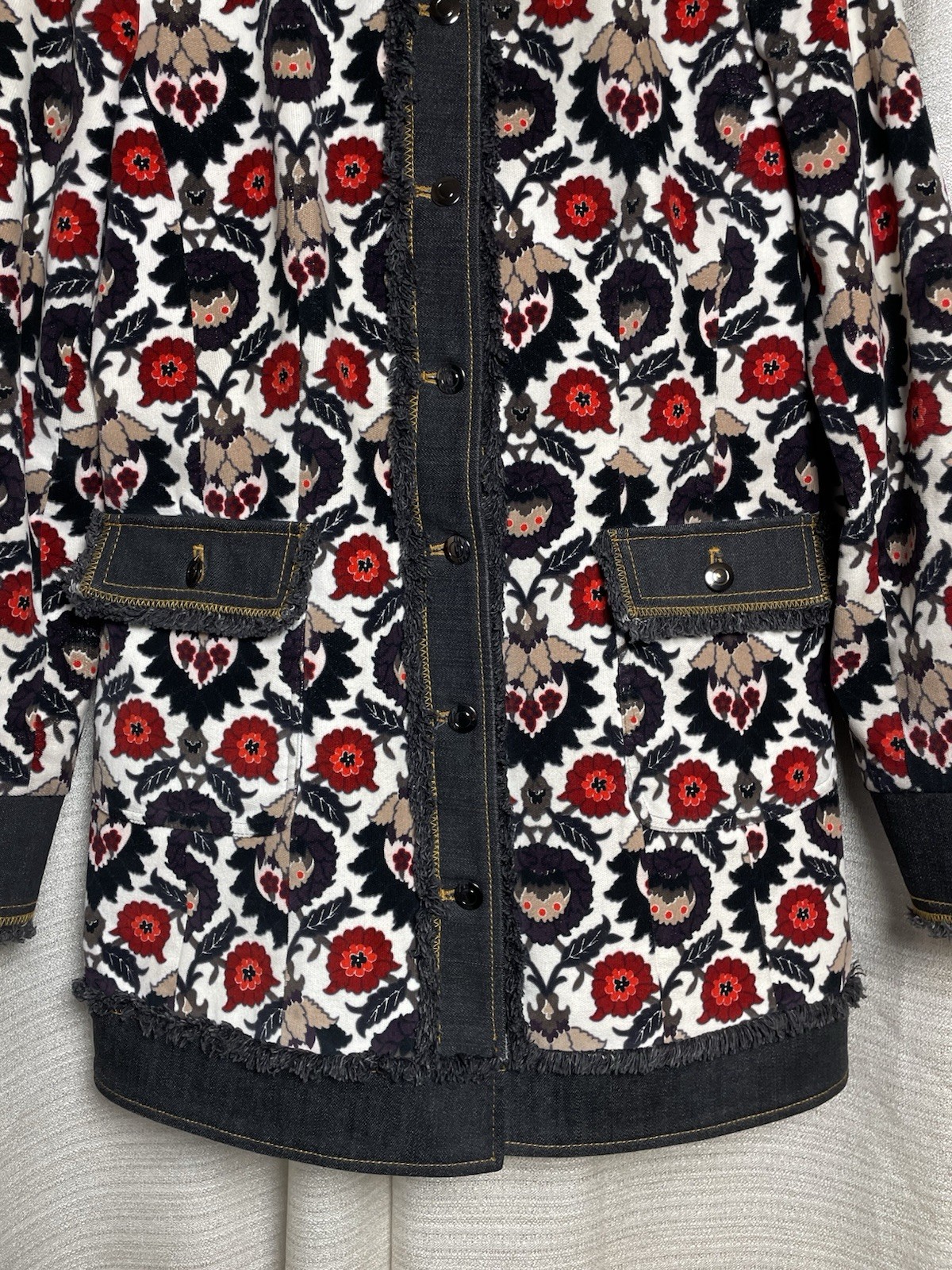 ETCETERA Women Fringe Jacket Multi Color Velvet F… - image 2