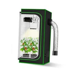  2x2 Grow Tent, 24"x24"x48'' High Reflective 600D Diamond Mylar 24"x24"x48"