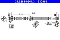 ATE Bremsschlauch 24.5281-0641.3 FüR Nissan Primera P12 Hatchback Traveller WP12
