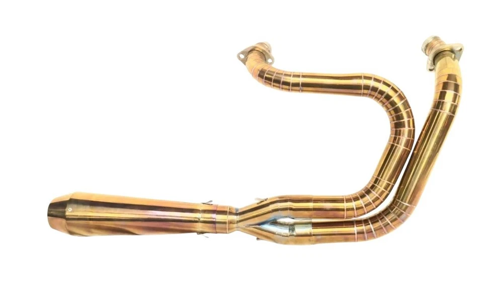 Escape 2 en 1 de acero inoxidable dorado para Harley Davidson Dyna Low Rider FXDL 06-2017 Foto 2 de 3