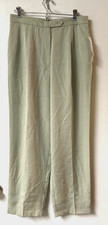 New Vtg. Linen Blend Women Pants 12 High Waist Pleated Casual Work Career Savion