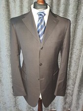 LERARIO ITALIAN SUIT, BROWN SUPER 110'S WOOL 42R X36/38L EXCELLENT CONDITION
