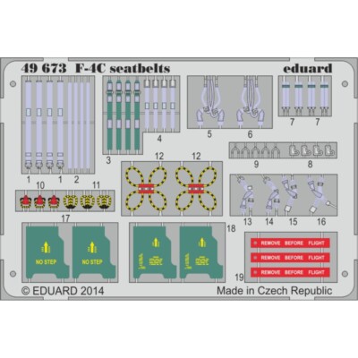 MW22 EDUARD 49673 F-4C SEATBELTS 1/48 PE SET for ACADEMY