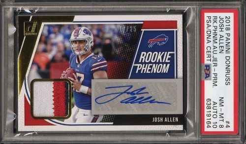 Josh Allen [Autograph] #4 2018 Donruss Rookie Phenom Jersey card