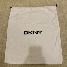 DKNY Black Logo White Dust Bag Drawstring Cover Purse Handbag 17.5" x 19"