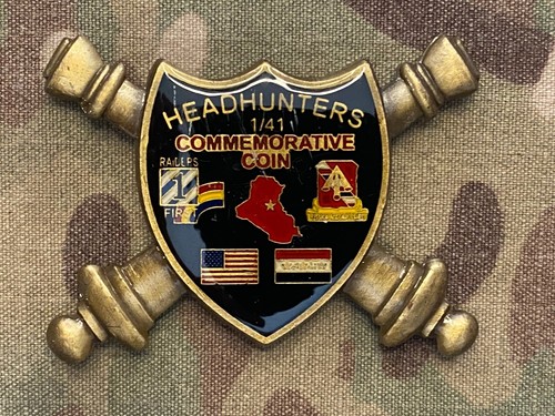 HQs & HQs Battery 1st Battalion 41st Field Artillery HEADHUNTERS Challenge Coin