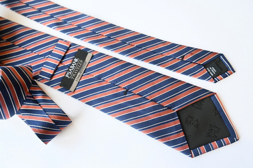 JOS A BANK MEN'S TIE ORANGE/STRIPED Width: 3.25" Length: 60" - Picture 2 of 3