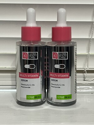 GLOBAL BEAUTY CARE Multi-Vitamin Serum~ 2 PACK~ {1.7 FL. OZ. PER BOTTLE}