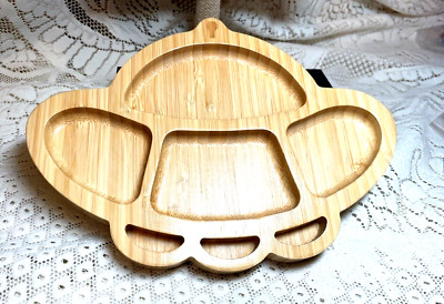 NWT SIGNED HARTAN TODDLERS' BAMBOO PLATE WITH DIVDED AND SUCTION BASE