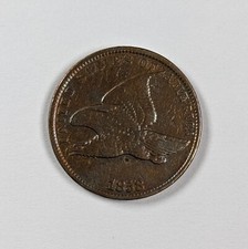 1858 Large Letters Flying Eagle One Cent VF