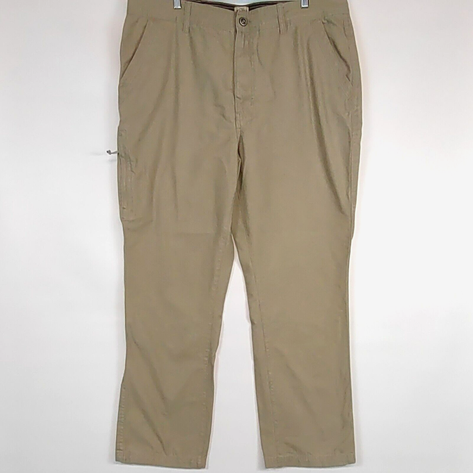 Red Head Pants Mens 42 Beige Heavy Canvas Workwear Zip Pocket Straight