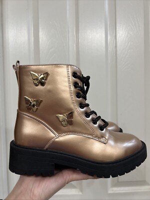 Self Esteem Metallic Bronze Boots Kids Sz 3