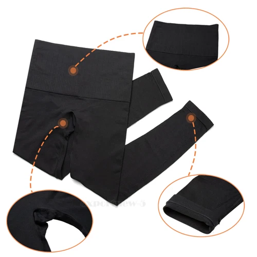 Leggings donna compressione vita alta tono controllo pancia coscia gamba body shaper - Foto 11 di 21