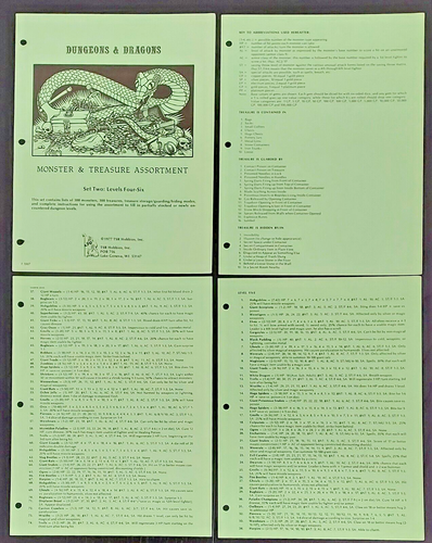 TSR 1977 Monster & Treasure Assortment Set #2 #F-1007, Ultra Rare, D&D - Picture 1 of 4