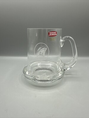 Svend Jensen Crystal Krosno Glass Beer Stein Mug Engraved Clipper Ship Poland