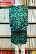 Guess Marciano Ladies UK 6 XXS Mini Dress Silk Green Marble Print Side Cleavage